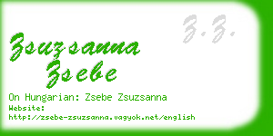 zsuzsanna zsebe business card